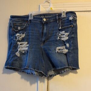 American Eagle Outfitters Distressed Denim Jean Shorts - Blue